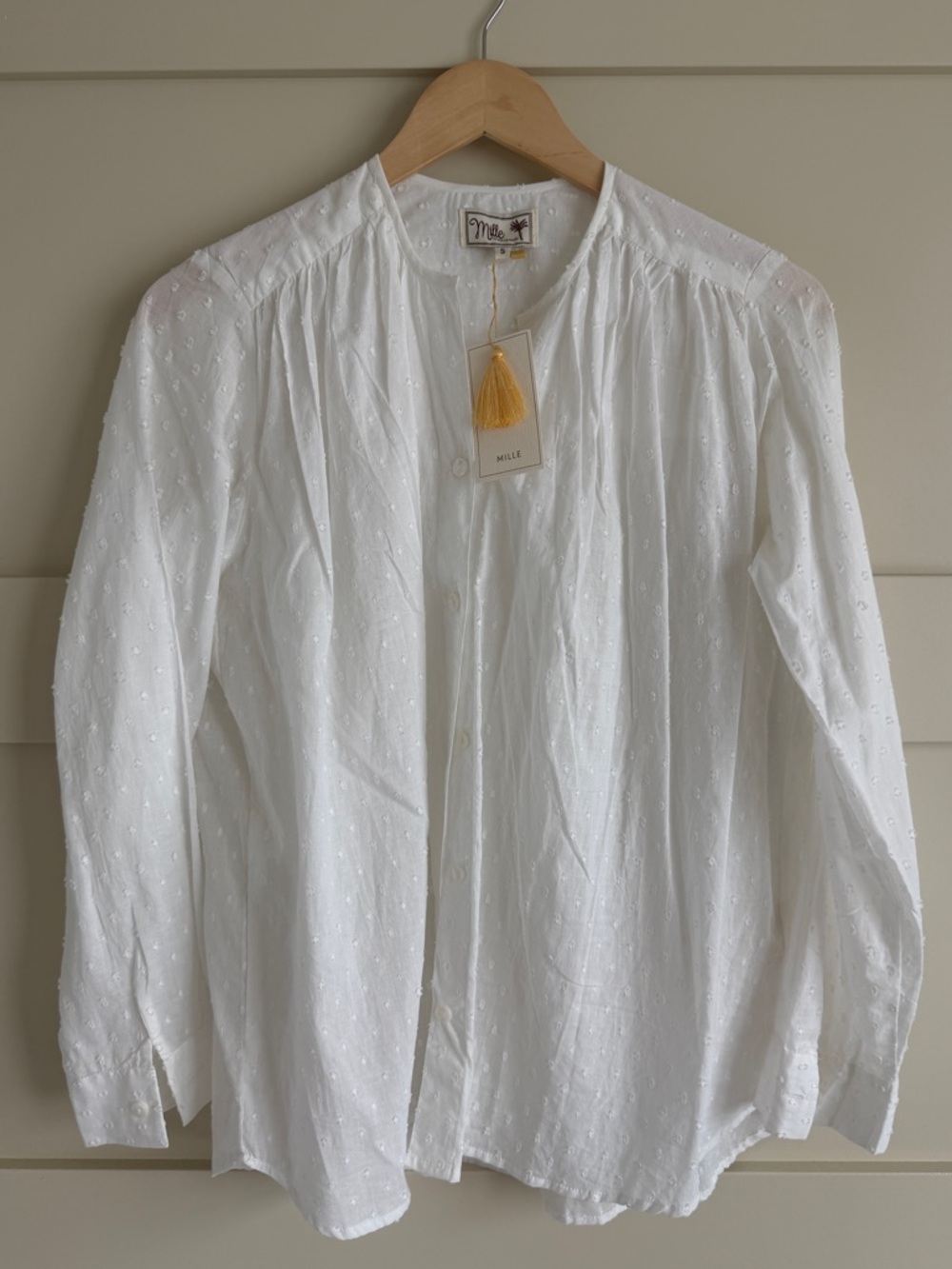 Millie Swiss Dot Button Blouse - S